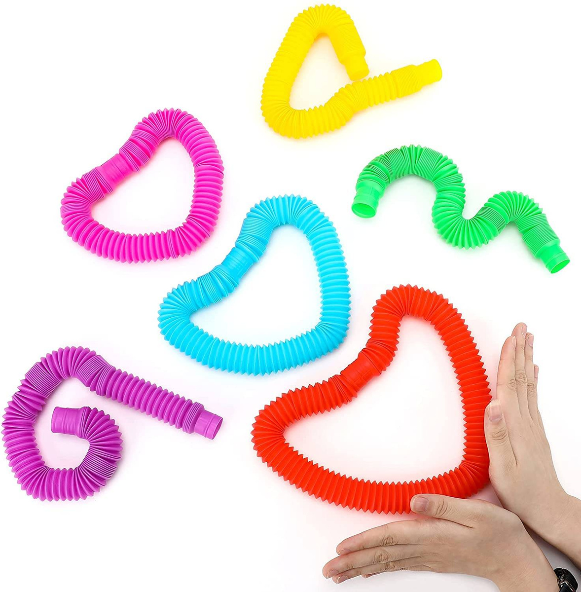 RURKA ANTYSTRESOWA RURKI SENSORYCZNE MEGA ZESTAW 6 SZTUK FIDGET ZABAWKA