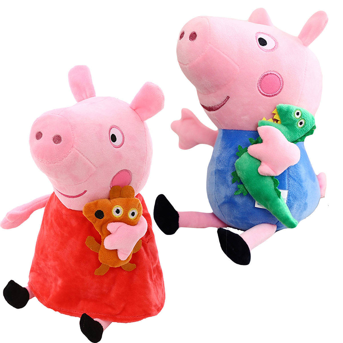 ŚWINKA PEPPA Zestaw Pluszowych Maskotek George i Peppa 32cm