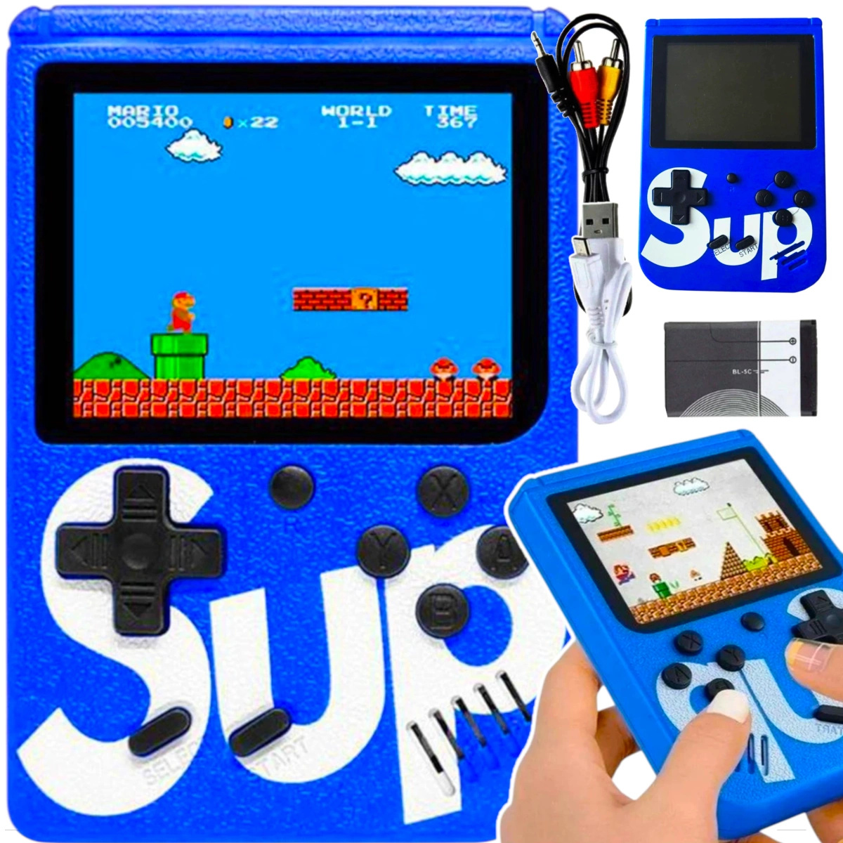 MINI KONSOLA RETRO PRZENOŚNA GRA 400 GIER NA TV KOLOROWE GIERKI GAME BOX