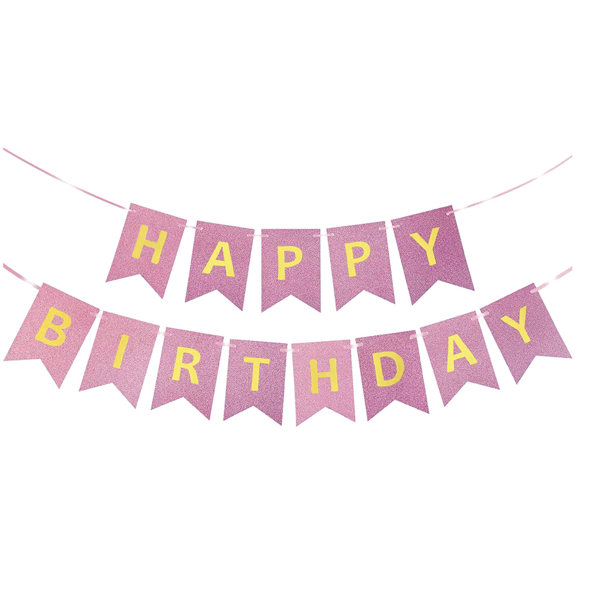 Girlanda Urodzinowa Happy Birtday Fioletowa Błyszcząca 