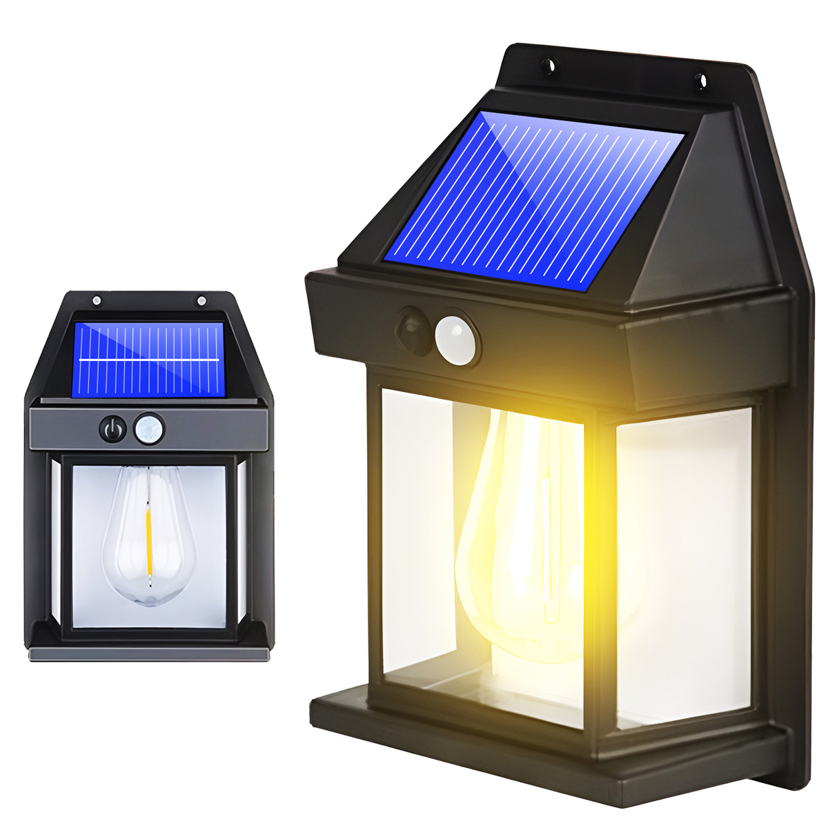 LAMPA SOLARNA KINKIET LATARNIA ŻARÓWKA LED ELEWACYJNA OGRODOWA ZEWNĘTRZNA