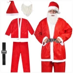 STRÓJ ŚWIĘTEGO MIKOŁAJA DLA DOROSŁYCH KOSTIUM PŁASZCZ SPODNIE CZAPKA BRODA