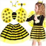 STRÓJ DLA DZIEWCZYNKI - PSZCZÓŁKA 3w1 OPASKA SPÓDNICZKA SKRZYDEŁKA