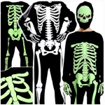 STRÓJ NA HALLOWEEN - KOŚCIOTRUP FLUORESCENCYJNY (ŚWIECI W CIEMNOŚCI) rozmiar S