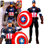 KAPITAN AMERYKA FIGURKA DUŻA RUCHOMA + TARCZA AVENGERS ŚWIECI DŹWIĘK 30CM