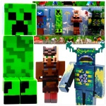 ZESTAW FIGUREK Z GRY MINECRAFT FIGURKA 4 SZTUKI ZOMBIE VILLAGER WARDEN 4w1