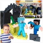 FIGURKA Z GRY MINECRAFT ZESTAW STEVE SMOK ZESTAW FIGUREK DO ZABAWY 4w1 XXL
