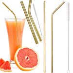 METALOWE SŁOMKI DO PICIA ZESTAW 2w1 SŁOMKA ZE STALI EKO RURKA WIELORAZOWA