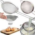 SITKO KUCHENNE METALOWE DO GOTOWANIA CEDZAK DURSZLAK Z RĄCZKĄ DUŻE 16 CM