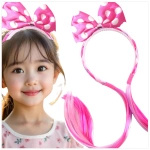 OPASKA DLA DZIEWCZYNKI Z KOKARDĄ OPASKA MYSZKA MINNIE Z WARKOCZYKIEM RÓŻOWA