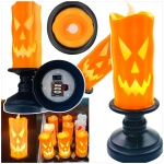 LAMPKA ELEKTRYCZNA NA HALLOWEEN OZDOBA ŚWIECZKA DYNIA ŚWIECA LED 13CM