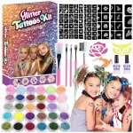 TATUAŻE DLA DZIEWCZYNKI BROKATOWE ZMYWALNE 151el ZESTAW DO TATUAŻY MAKIJAŻ