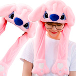 PLUSZOWA CZAPKA Z RUCHOMYMI USZAMI LILO STICH STITCH ŚWIECI CIEPŁA POLAROWA