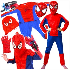 SPIDERMAN - STRÓJ DLA CHŁOPCA + MASKA rozmiar S 98-110