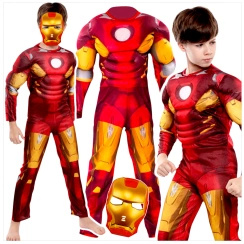 STRÓJ IRONMANA KOSTIUM IRON MAN GRUBY Z MIĘŚNIAMI rozmiar L
