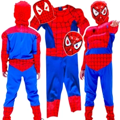SPIDERMAN - STRÓJ DLA CHŁOPCA GRUBY Z MIĘŚNIAMI + MASKA NA TWARZ
