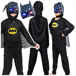 STRÓJ BATMANA DLA CHŁOPCA + MASKA ŚWIECĄCA 4w1 BATMAN rozmiar M