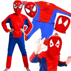 SPIDERMAN - STRÓJ DLA CHŁOPCA + MASKA rozmiar S 98-110