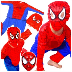 SPIDERMAN - STRÓJ DLA CHŁOPCA + MASKA rozmiar L 122-128