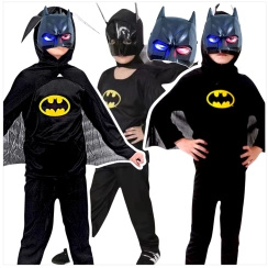 STRÓJ BATMANA DLA CHŁOPCA + MASKA ŚWIECĄCA 4w1 BATMAN rozmiar L