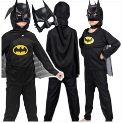BATMAN - STRÓJ DLA CHŁOPCA KOMPLET 3w1 + MASKA NA TWARZ
