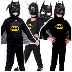BATMAN - STRÓJ DLA CHŁOPCA KOMPLET 3w1 + MASKA NA TWARZ