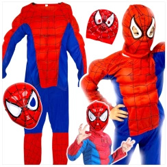 SPIDERMAN - STRÓJ DLA DZIECI + MASKA rozmiar L