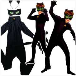 STRÓJ DLA DZIEWCZYNKI CZARNY KOT rozmiar L