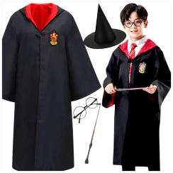 STRÓJ HARRY POTTER + OKULARY + RÓŻDŻKA ZESTAW HARREGO POTTERA