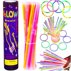OPASKI FLUORESCENCYJNE PAŁECZKI BRANSOLETKI ŚWIECĄCE W CIEMNOŚCI 100szt.