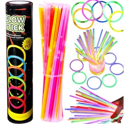 OPASKI FLUORESCENCYJNE PAŁECZKI BRANSOLETKI ŚWIECĄCE W CIEMNOŚCI 50szt.