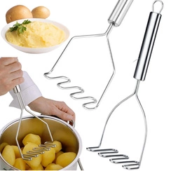  TŁUCZEK PRASKA DO ZIEMNIAKÓW PUREE OGRĄGŁY UGNIATACZ UBIJAK METALOWY 24CM