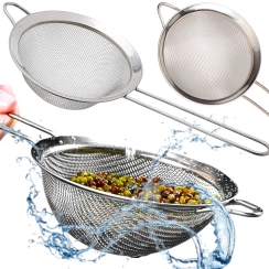 SITKO KUCHENNE METALOWE DO GOTOWANIA CEDZAK DURSZLAK Z RĄCZKĄ DUŻE 21 CM