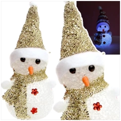 ŚWIECĄCA OZDOBA BAŁWANEK DEKORACJA NA ŚWIĘTA BAŁWAN LAMPKA LED ŚWIECI 16CM