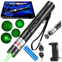 WSKAŹNIK LASEROWY POINTER LASER ZIELONY USB MOCNY DUŻY ZASIĘG AKUMULATOR