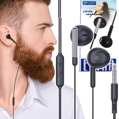 SŁUCHAWKI SPORTOWE DOUSZNE S-3 EXTRA BASS DO BIEGANIA NA ROWER PRZEWODOWE