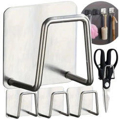 WIESZAK METALOWY SAMOPRZYLEPNY UCHWYT NA NOŻYCE KUCHENNE NARZĘDZIA ŚCIENNY