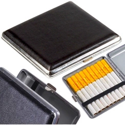 ETUI NA PAPIEROSY ELEGANCKA PAPIEROŚNICA NA 20 PAPIEROSÓW EKOSKÓRA METAL