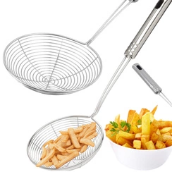 ŁYŻKA CEDZAKOWA SITKO DO PIEROGÓW SZUMÓWKA CHOCHLA DUŻY CEDZAK Z RĄCZKĄ