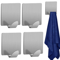 WIESZAKI METALOWE NA RĘCZNIKI ŚCIERECZKI WIESZAK SAMOPRZYLEPNY ZESTAW 4 SZT