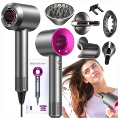 MEGA MOCNA SUSZARKA DO WŁOSÓW PROFESJONALNA JONIZACJA 1600W 5 KOŃCÓWEK 6w1