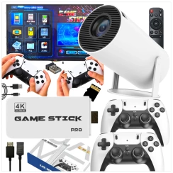 MEGA ZESTAW PROJEKTOR RZUTNIK ANDROID + KONSOLA RETRO 2x PAD 