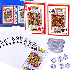 GRA KARCIANA KARTY DO GRY POKER MAKAO 2 TALIE KOŚCI RODZINNA GRA KARCIANA