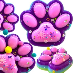 GNIOTEK ANTYSTRESOWY KOCIA ŁAPKA Z POSYPKĄ ZABAWKA SENSORYCZNA ANTYSTRESOWA