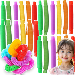 RURKA ANTYSTRESOWA RURKI SENSORYCZNE MEGA ZESTAW 24 SZTUKI FIDGET ZABAWKA