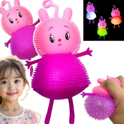 GNIOTEK ANTYSTRESOWY ŚWIECIĄCY LALKA LAECZKA GNIOTEK DUŻY 14CM ŚWIECI LED