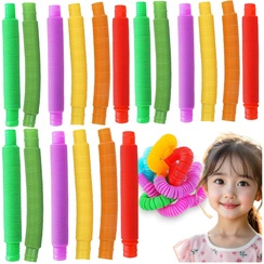 RURKA ANTYSTRESOWA RURKI SENSORYCZNE MEGA ZESTAW 18 SZTUK FIDGET ZABAWKA