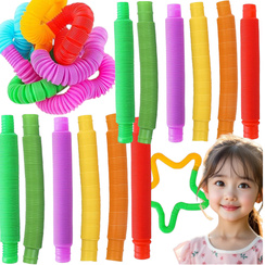 RURKA ANTYSTRESOWA RURKI SENSORYCZNE MEGA ZESTAW 12 SZTUK FIDGET ZABAWKA