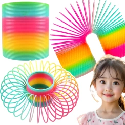 DUŻA SPREŻYNA TĘCZOWA MAGICZNA SPRĘŻYNKA KOLOROWA ZABAWKOWA MAGIC SPRINGS