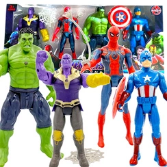 AVENGERS ZESTAW 4 FIGURKI FIGURKA HULK SPIDERMAN AMERYKA THANOS ZESTAW 4w1